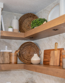 natural floating shelves