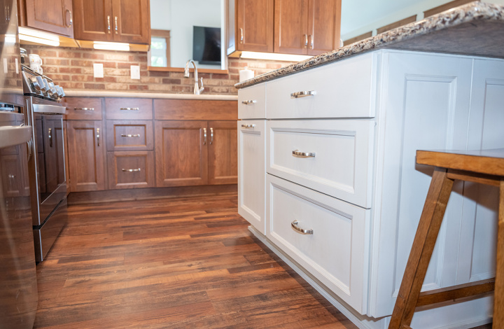 White and Stained Kitchen