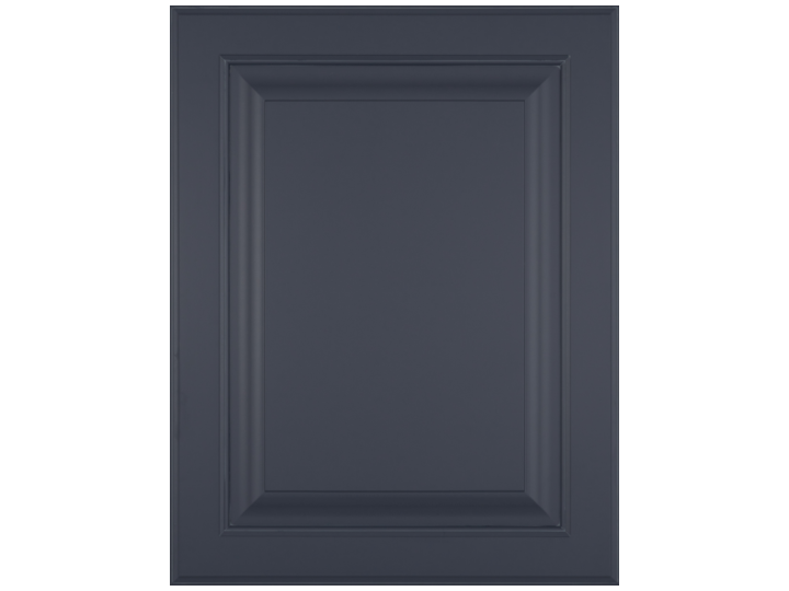 Covington door Painted in Hale Navy with Pewter glaze