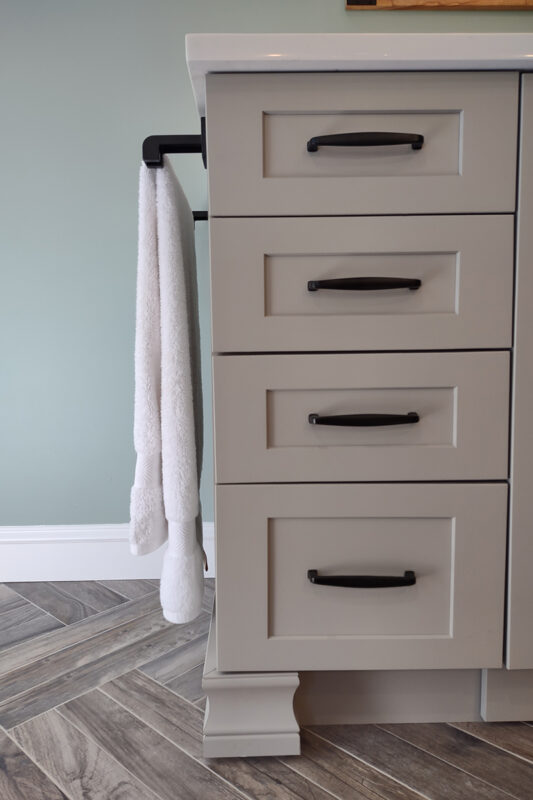 Gray bathroom cabinets