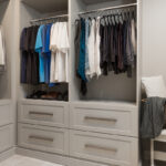 Gray closet cabinets