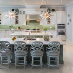 White and green kitchen cabinets