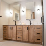 Bathroom vanity in maple Cashew