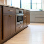 gray and natural kitchen cabinets