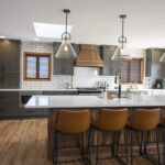 Natural and Gray kitchen cabinets