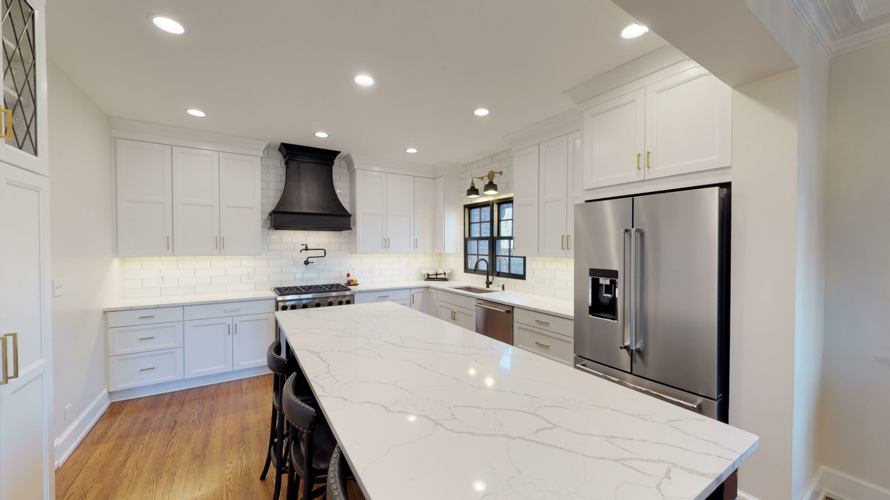White and black kitchen cabinets