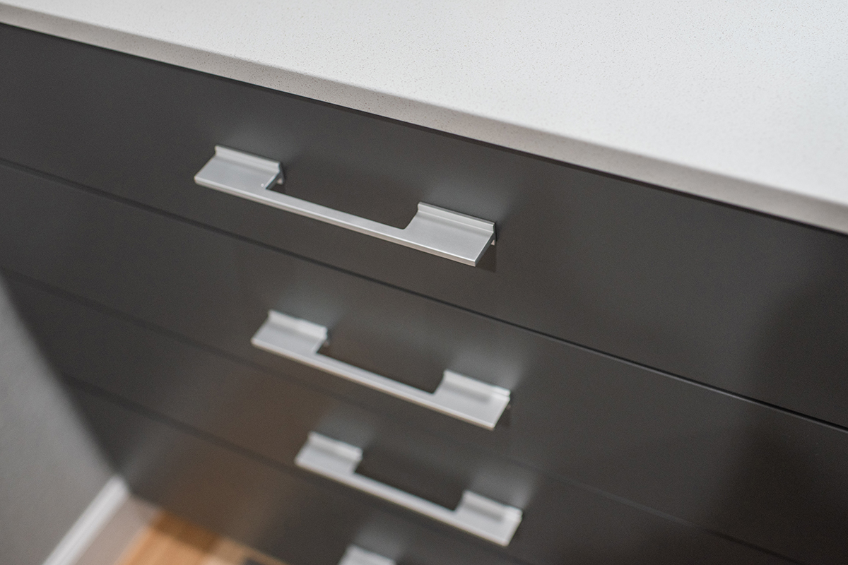 Gray office cabinets