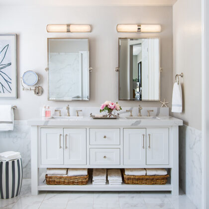 White bathroom vanity