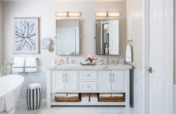 White bathroom vanity