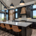 Black and natual kitchen cabinets