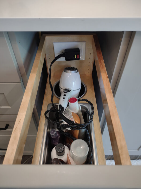 Tall Vanity Pull Out Hair Dryer Showplace