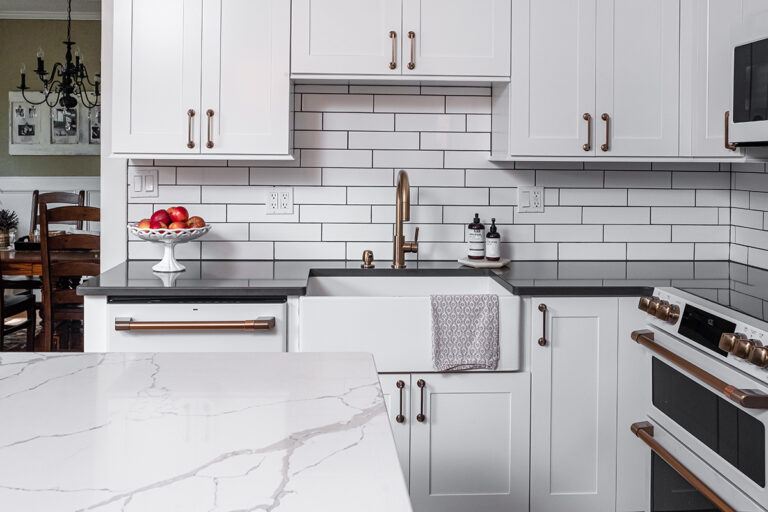 White Cabinets With Copper Hardware