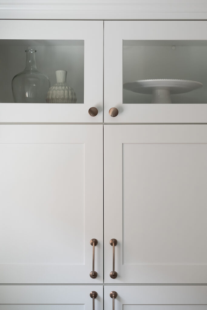 White Cabinets With Copper Hardware
