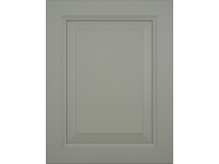 cabinet door painted in evergreen fog colorway