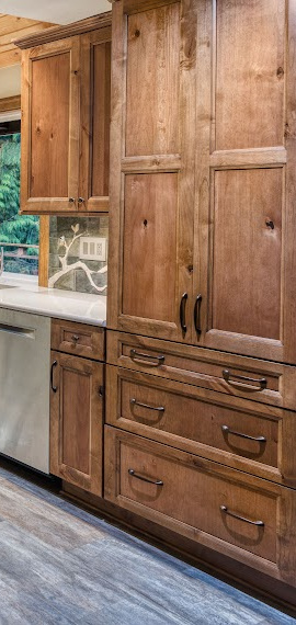 Rustic Wood Cabinets Warm Tones