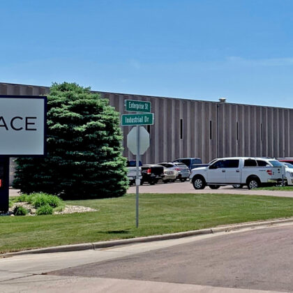 Showplace sign at manufacturing facility