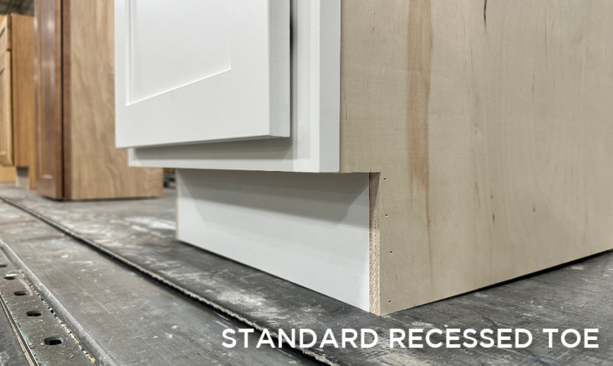 Standard base cabinet toe kick area