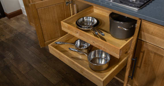 cabinet with roll trays