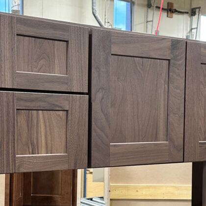 Furniture vanity with Sable stain