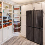 White Cabinet Kitchen Pantry with large fridge