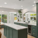Green painted kitchen