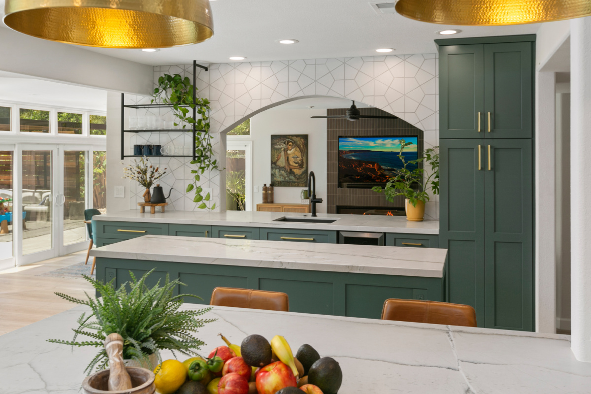 Green painted kitchen