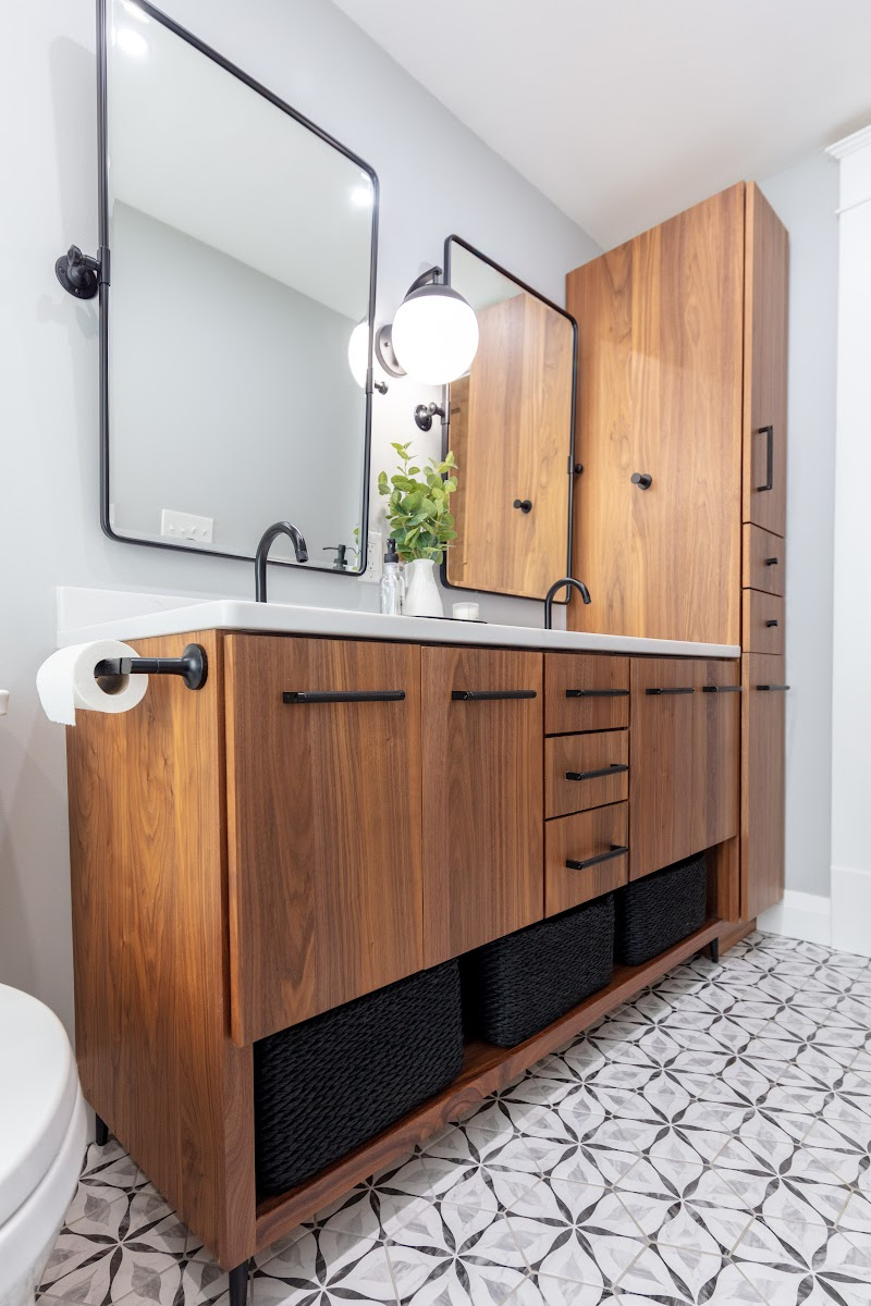 Walnut bathroom vanity