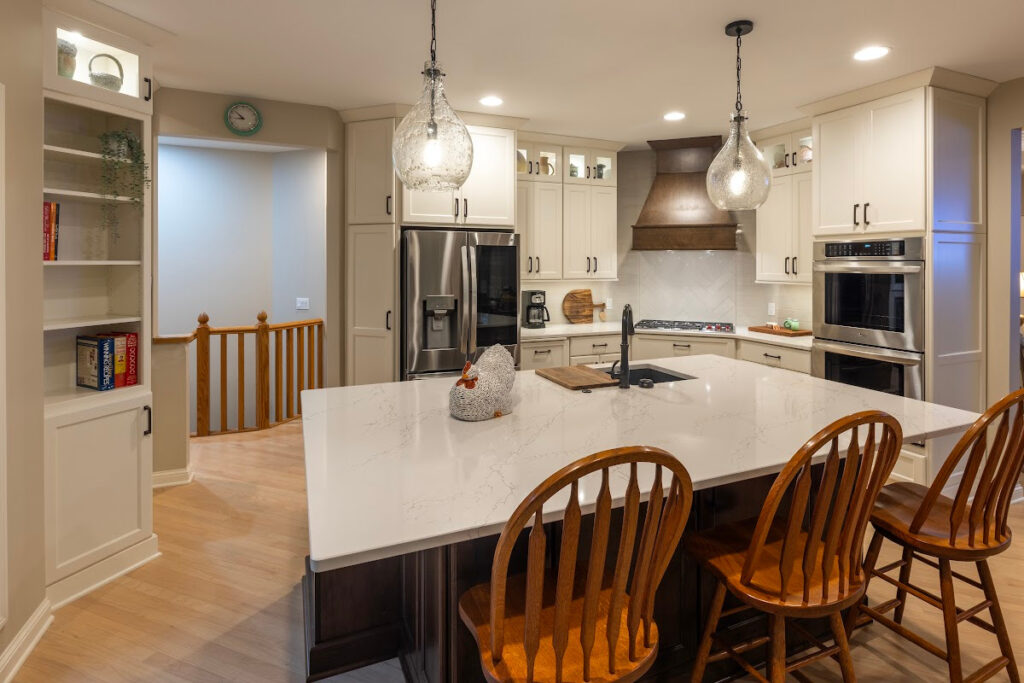 Kitchen Angled View Acute Angled Kitchen Design | Showplace Cabinetry