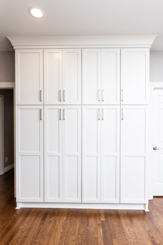 White pantry cabinets