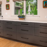 Painted Iron Ore kitchen cabinets