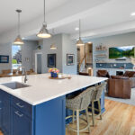 Painted kitchen in gray and blue
