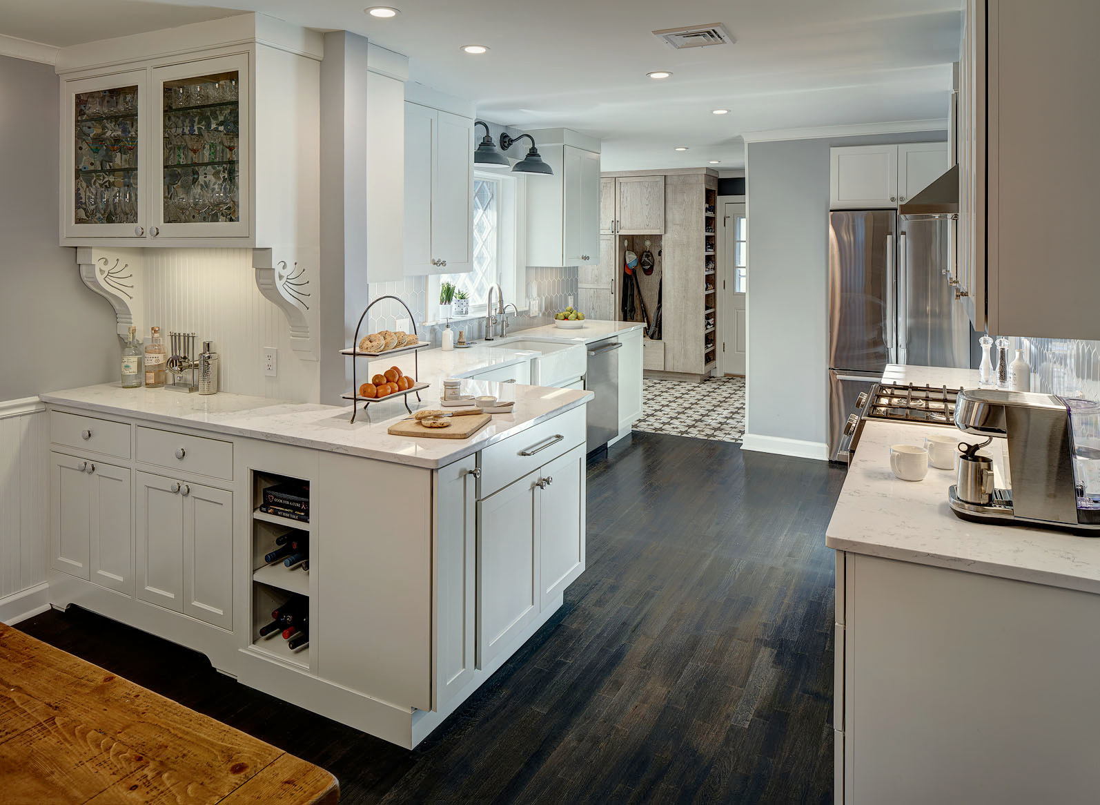 Modern Farmhouse Kitchen With White Cabinets