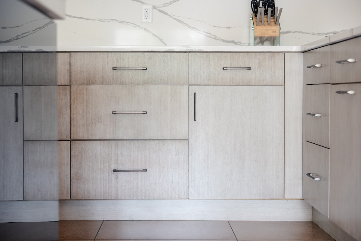 Stained kitchen cabinets