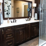 Stained bathroom vanity