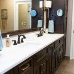 Stained bathroom vanity