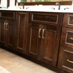 Stained bathroom vanity