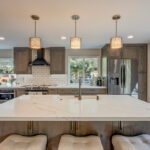 Stained kitchen with island