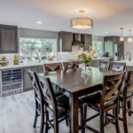 Stained kitchen with island