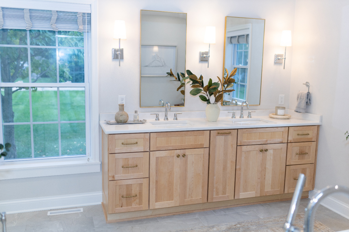 Stained bathroom vanity