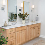 Stained bathroom vanity