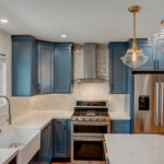 Blue painted kitchen