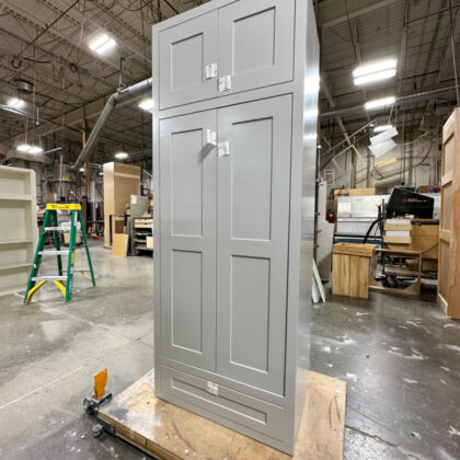 Painted tall utility cabinet