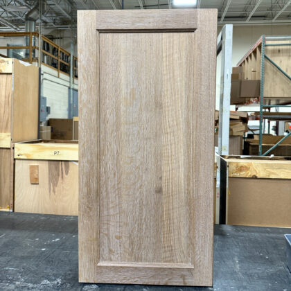 Standard wall cabinet in quartersawn white oak in natural with weathered ivory accents