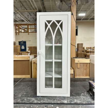 standard wall cabinet with gothic pointed arch mullion door