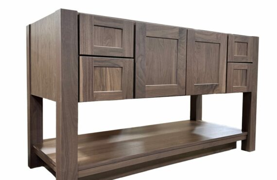 Furniture Vanity Sink Drawer Base with Legs in walnut Sable finish