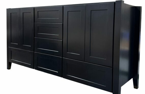 Furniture Vanity Console With Tapered Legs painted in black