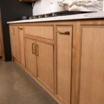 Stained and painted kitchen cabinets showroom display