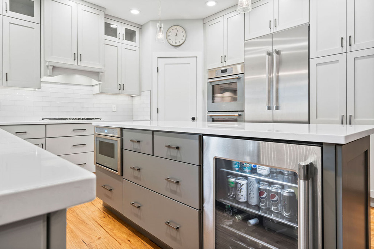 Two toned painted kitchen