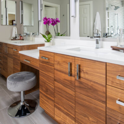 Walnut Natural bathroom vanity cabinets