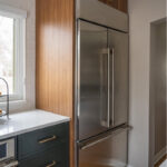 Refrigerator and kitchen cabinets